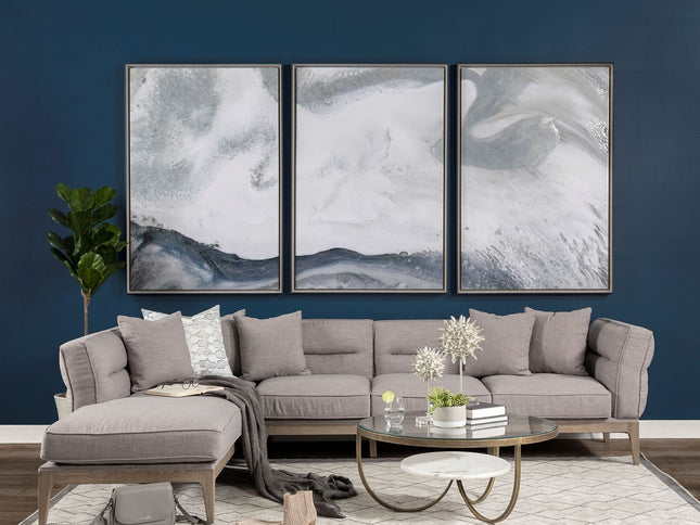 36" Brown and Gold Wood and Metal Round Coffee Table With Shelf