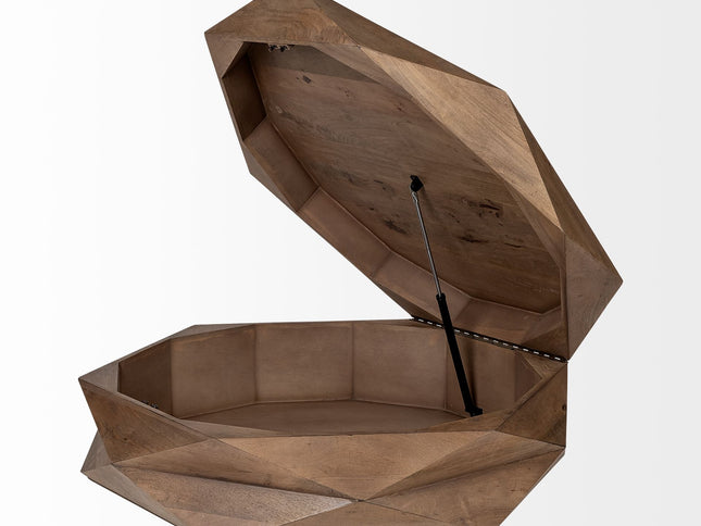 48" Brown Wood Hexagon Coffee Table