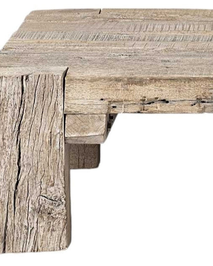 48" Natural Wood Distressed Coffee Table