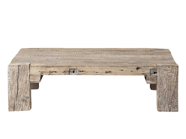 48" Natural Wood Distressed Coffee Table