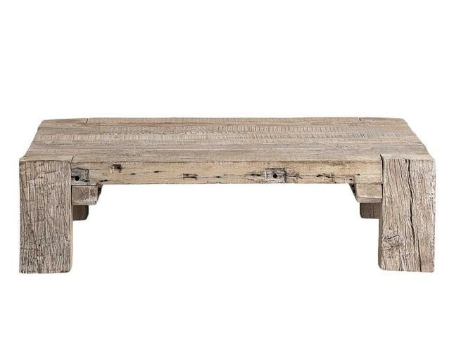48" Natural Wood Distressed Coffee Table