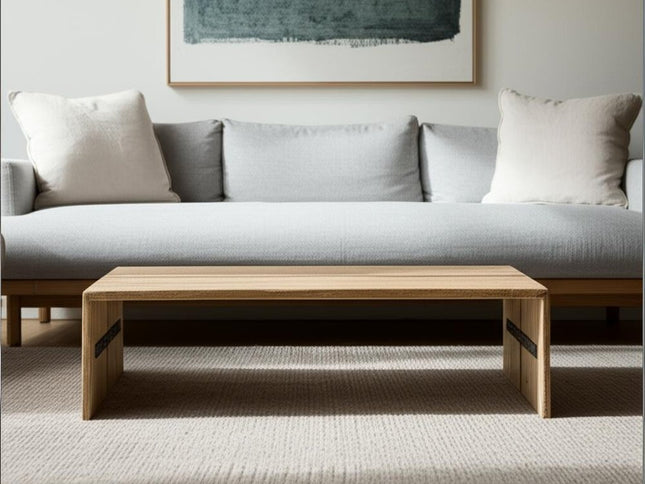 48" Brown Solid Wood Coffee Table