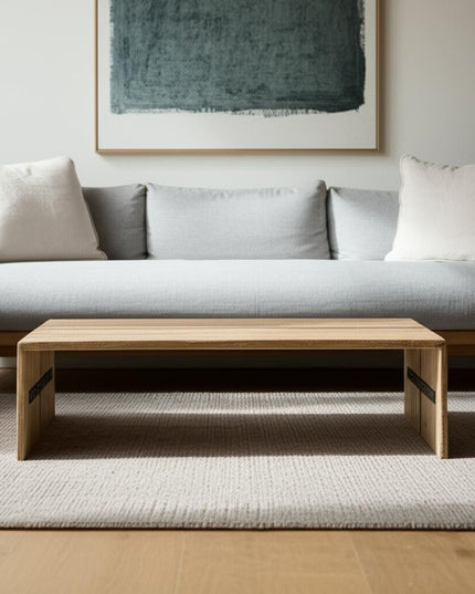 48" Brown Solid Wood Coffee Table