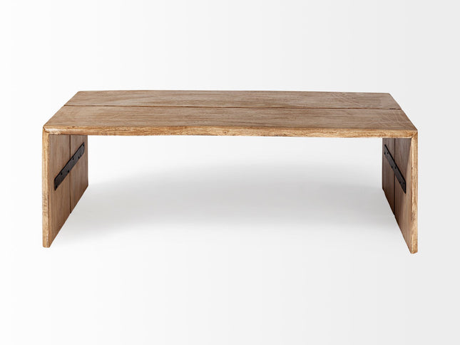 48" Brown Solid Wood Coffee Table