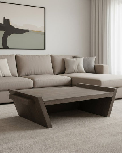 59" Brown Wood Coffee Table