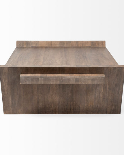 59" Brown Wood Coffee Table