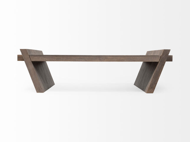 59" Brown Wood Coffee Table