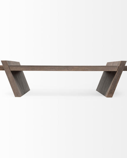 59" Brown Wood Coffee Table