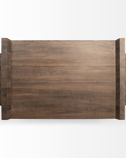 59" Brown Wood Coffee Table