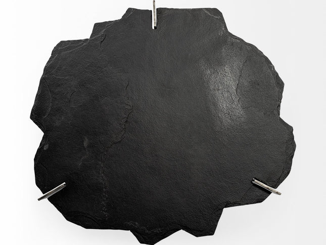 40" Black and Gold Stone and Iron Free Form Distressed Coffee Table