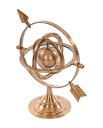 8" Bronze Metal Armillary Sphere Tabletop Sculpture