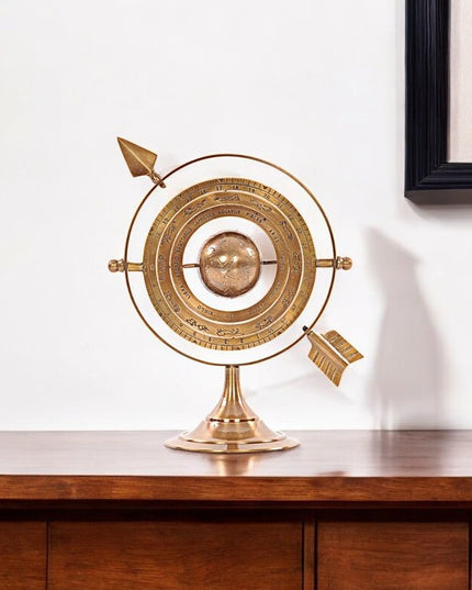 8" Bronze Metal Armillary Sphere Tabletop Sculpture
