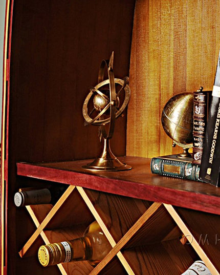 8" Bronze Metal Armillary Sphere Tabletop Sculpture