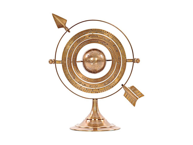 8" Bronze Metal Armillary Sphere Tabletop Sculpture