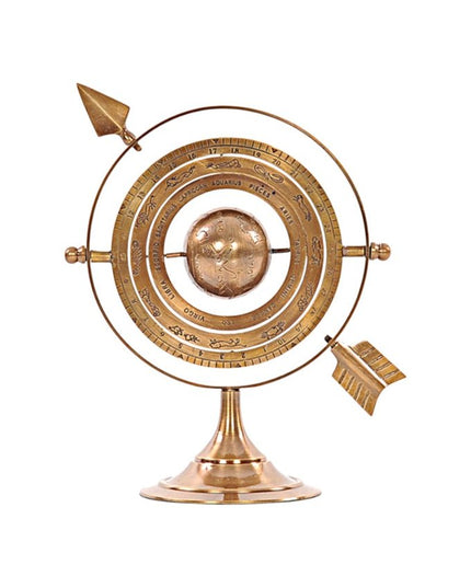 8" Bronze Metal Armillary Sphere Tabletop Sculpture