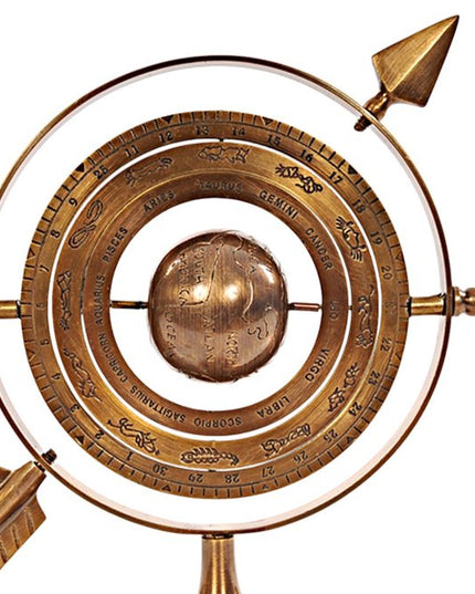 8" Bronze Metal Armillary Sphere Tabletop Sculpture