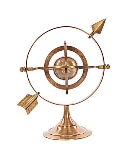 8" Bronze Metal Armillary Sphere Tabletop Sculpture