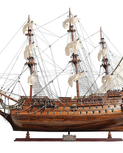 Sailboat Model With Chrome And Brass Fittings