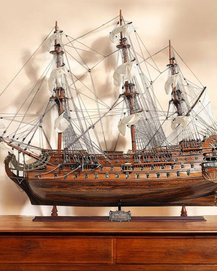 Sailboat Model With Chrome And Brass Fittings