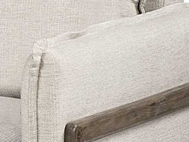 42" Cream and Brown Linen Club Chair