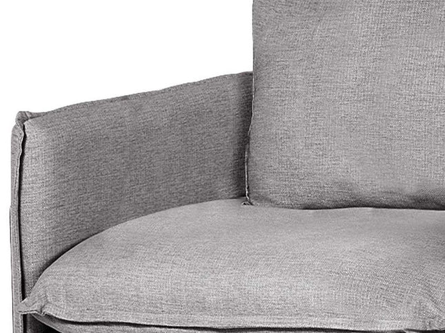 42" Gray and Brown Linen Arm Chair