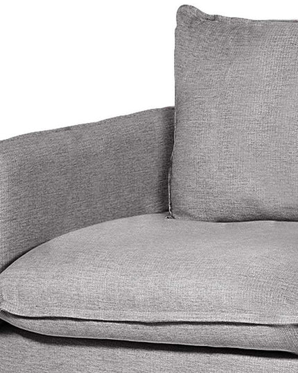 42" Gray and Brown Linen Arm Chair