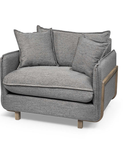 42" Gray Linen Arm Chair