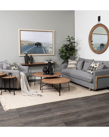 42" Gray Linen Arm Chair