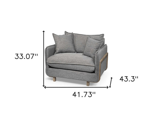 42" Gray Linen Arm Chair