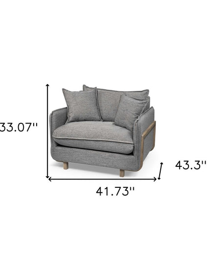 42" Gray Linen Arm Chair