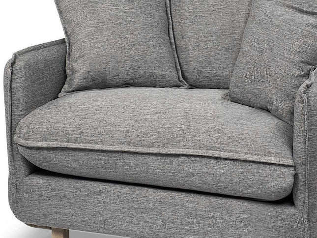 42" Gray Linen Arm Chair