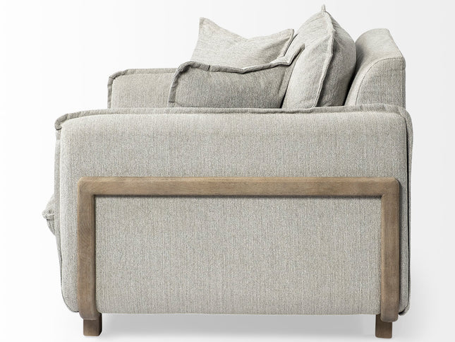 42" Gray and Brown Fabric Club Chair