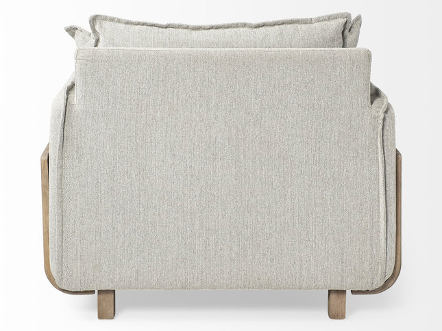 42" Gray and Brown Fabric Club Chair