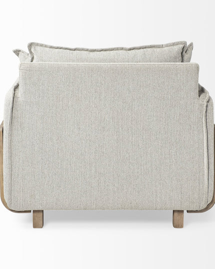 42" Gray and Brown Fabric Club Chair