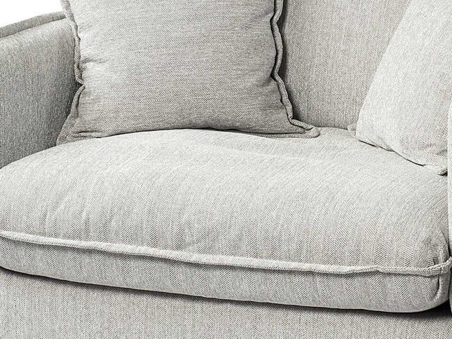 42" Gray and Brown Fabric Club Chair