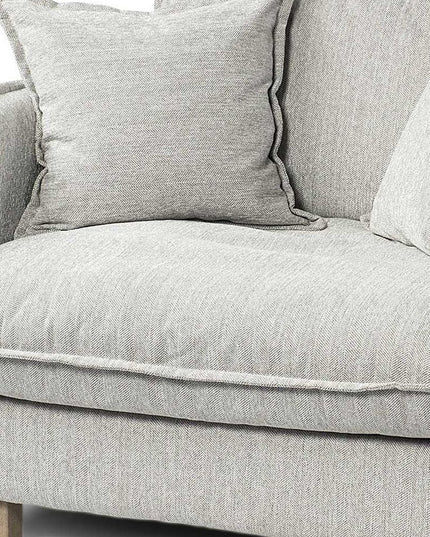 42" Gray and Brown Fabric Club Chair