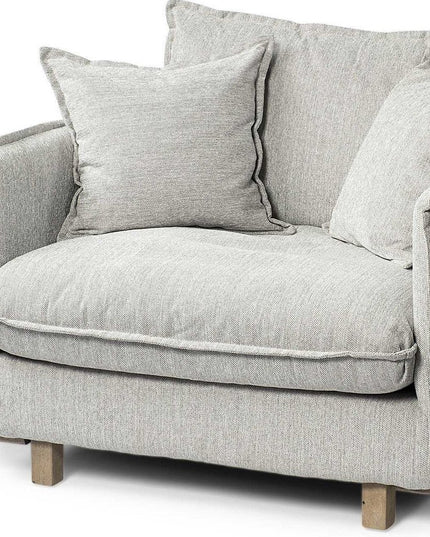 42" Gray and Brown Fabric Club Chair