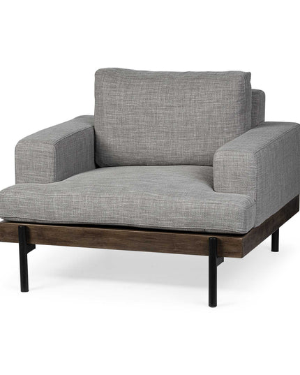 41" Gray and Black Fabric Club Chair