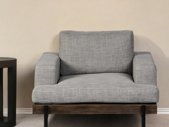 41" Gray and Black Fabric Club Chair