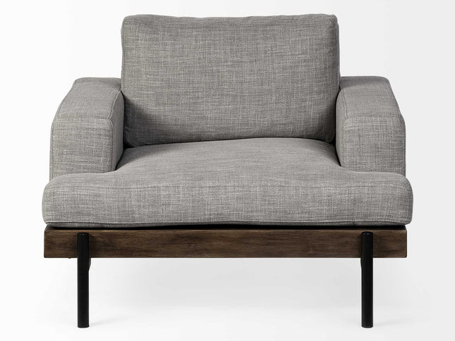 41" Gray and Black Fabric Club Chair