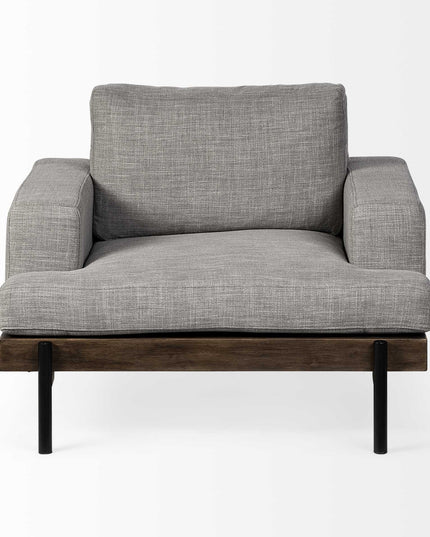 41" Gray and Black Fabric Club Chair