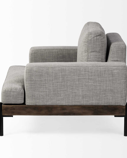 41" Gray and Black Fabric Club Chair