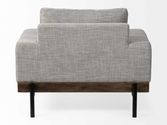 41" Gray and Black Fabric Club Chair