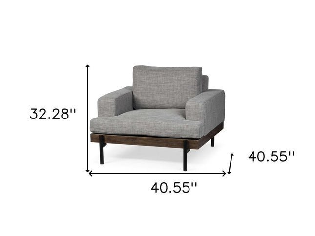 41" Gray and Black Fabric Club Chair