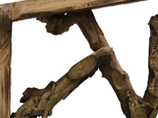 84" Brown Solid WoodFolding Four Panel Screen Room Divider