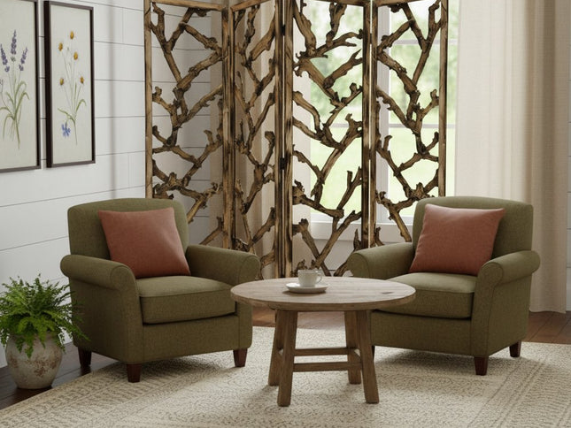 84" Brown Solid WoodFolding Four Panel Screen Room Divider