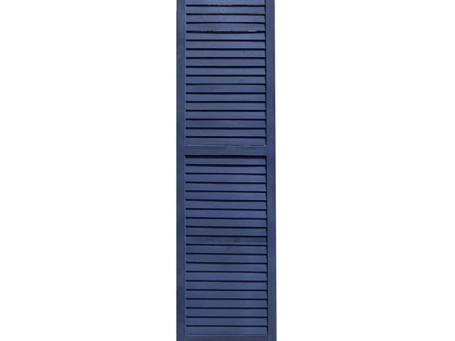 67" Dark Blue Solid Wood Folding Three Panel Screen Room Divider