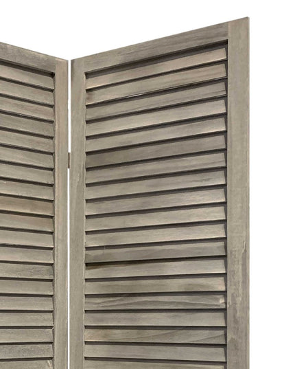 67" Gray Folding Three Panel Screen Room Divider