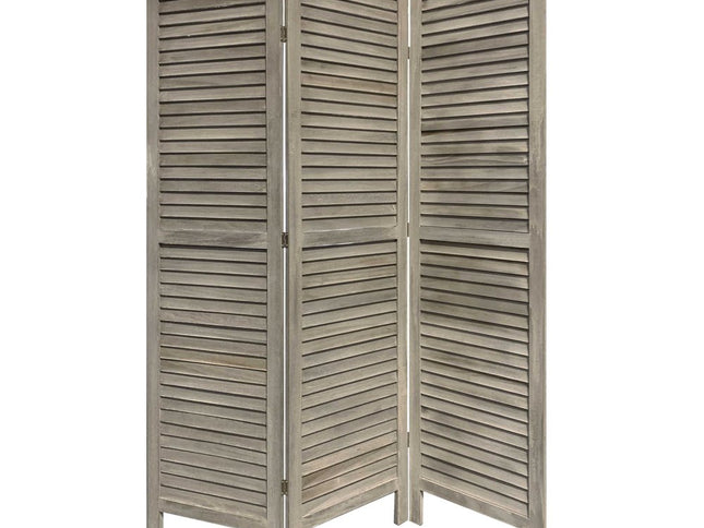 3 Panel Grey Shutter Screen Room Divider