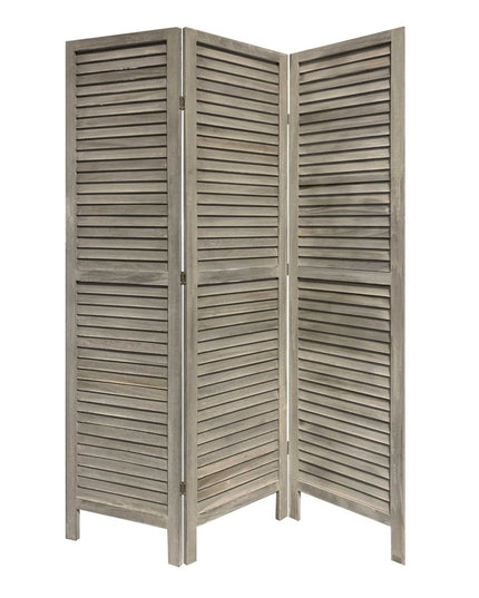 3 Panel Grey Shutter Screen Room Divider